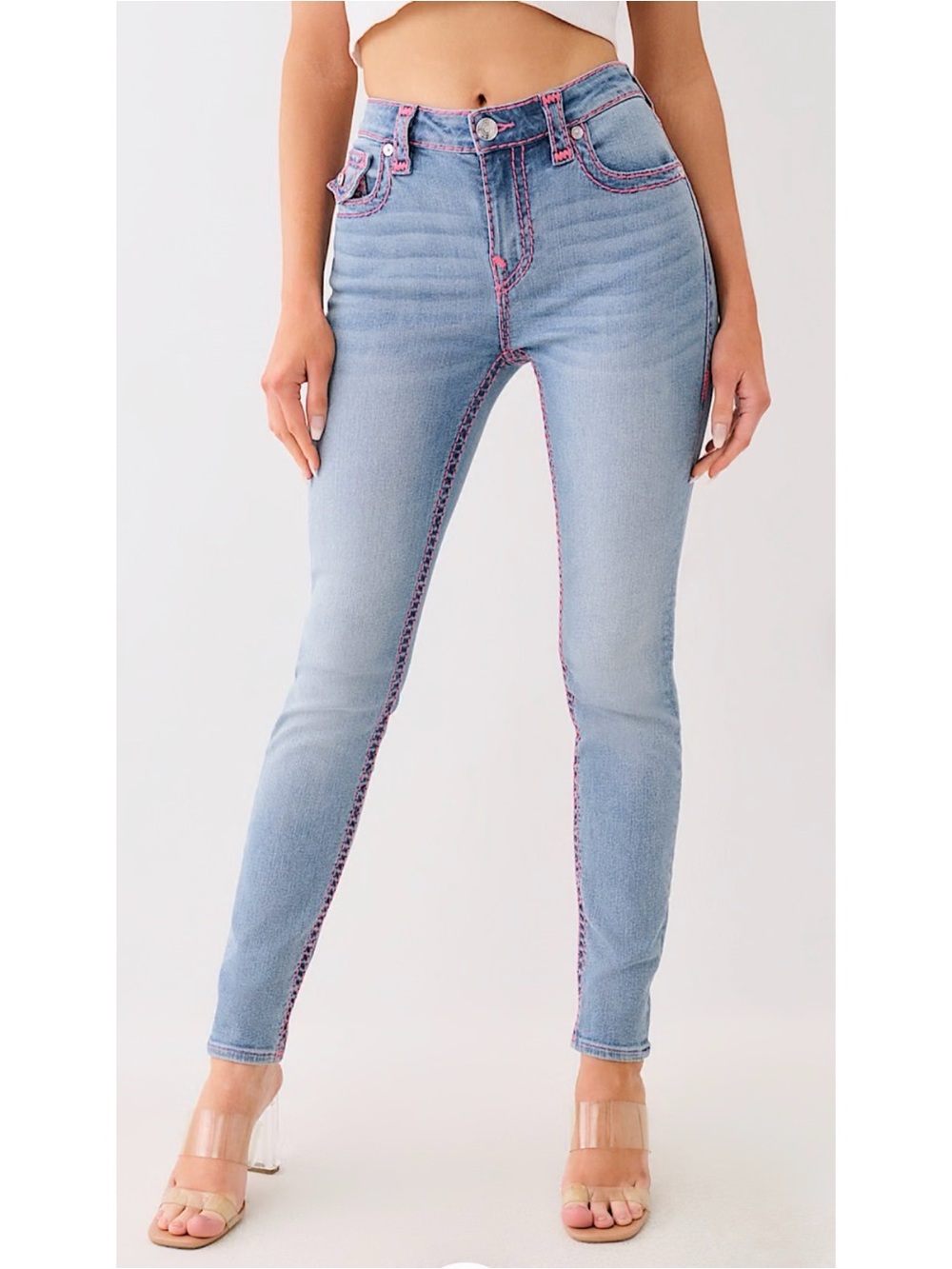 True Religion Jennie Mid Rise Super T Curvy Skinny Jean